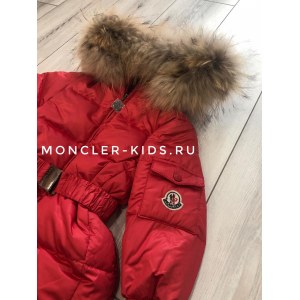 Слитный комбинезон Moncler красный матовый