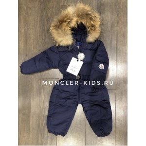 Слитный комбинезон Moncler синий матовый