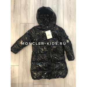 Детское пальто Монклер черное радуга