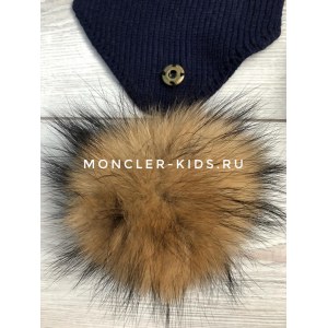 Детская шапка + шарф Монклер синий