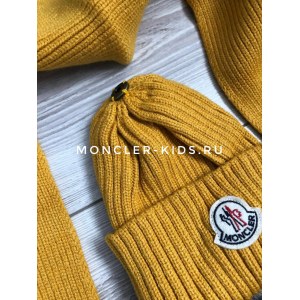 Детская шапка + шарф Монклер горчица