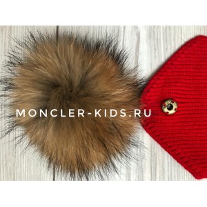 Детская шапка + шарф Монклер красный