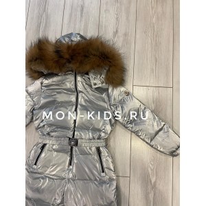Слитный комбинезон Moncler серебристый жемчуг