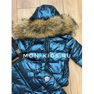 Раздельный комбинезон Moncler синий блеск