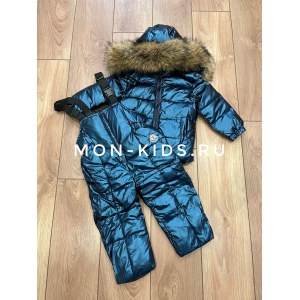 Раздельный комбинезон Moncler синий блеск