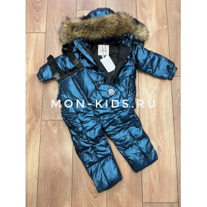 Раздельный комбинезон Moncler синий блеск